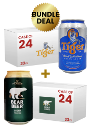 1 Case Tiger Can 33cl + 1 Case Bear Beer Can 33 Cl Free