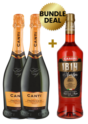 Buy 2 Bottles Canti Prosecco Doc Extra Dry Millesimato 75Cl, Get 1 Bottle Casoni 1814 L'Aperitivo 1L Free