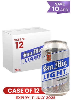 San Miguel Light Can 33 CL X 12 Case